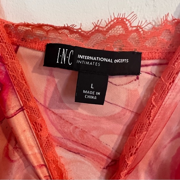 NWT INC International Concepts Lace Trim Pajama Set Marble Pink L - Picture 12 of 12